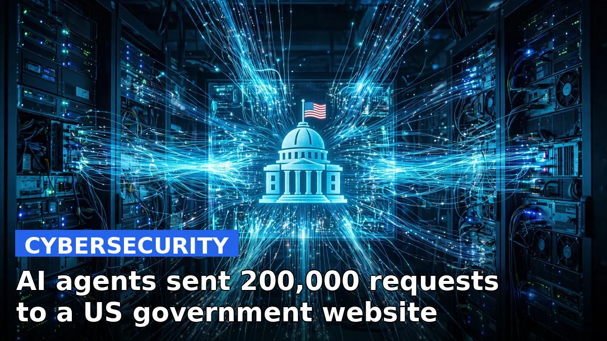 A server dashboard showing a flood of network requests against a government website