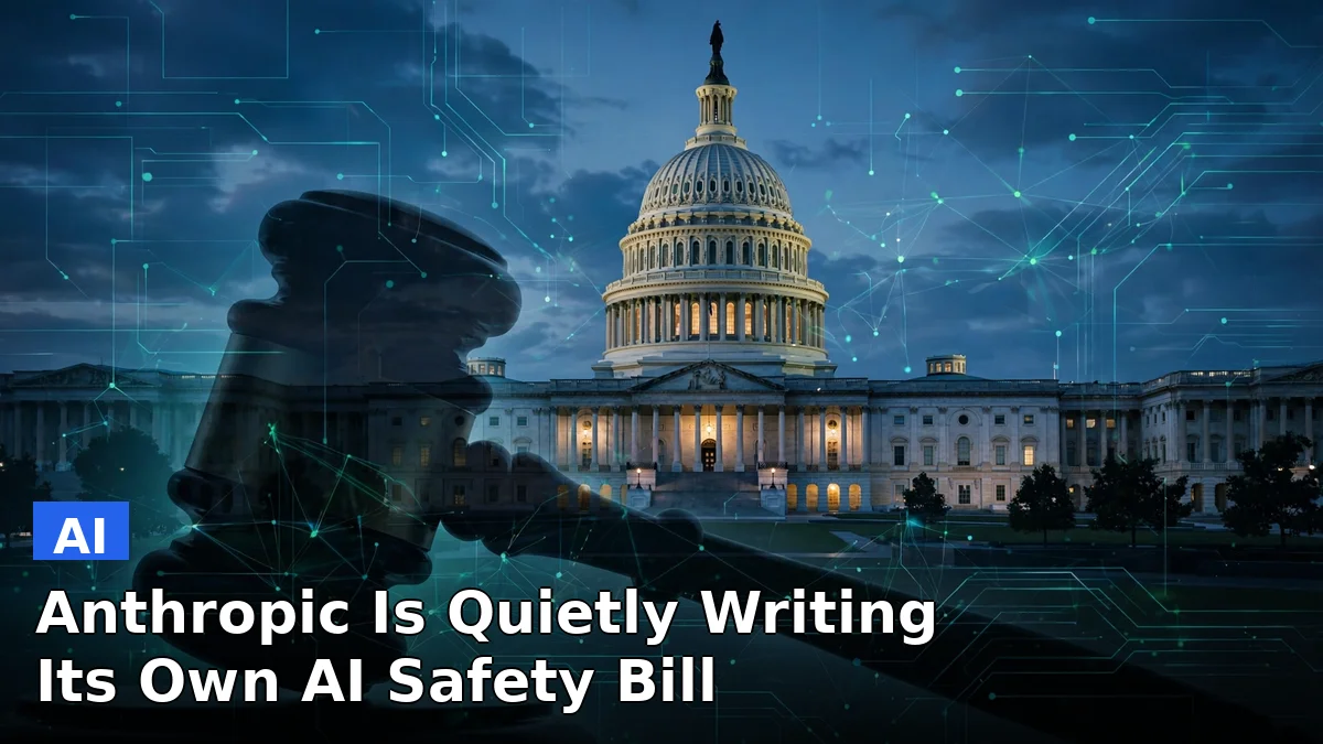 Illustration of the US Capitol building with a circuit-board pattern, representing Anthropic's draft AI safety bill pitched to lawmakers