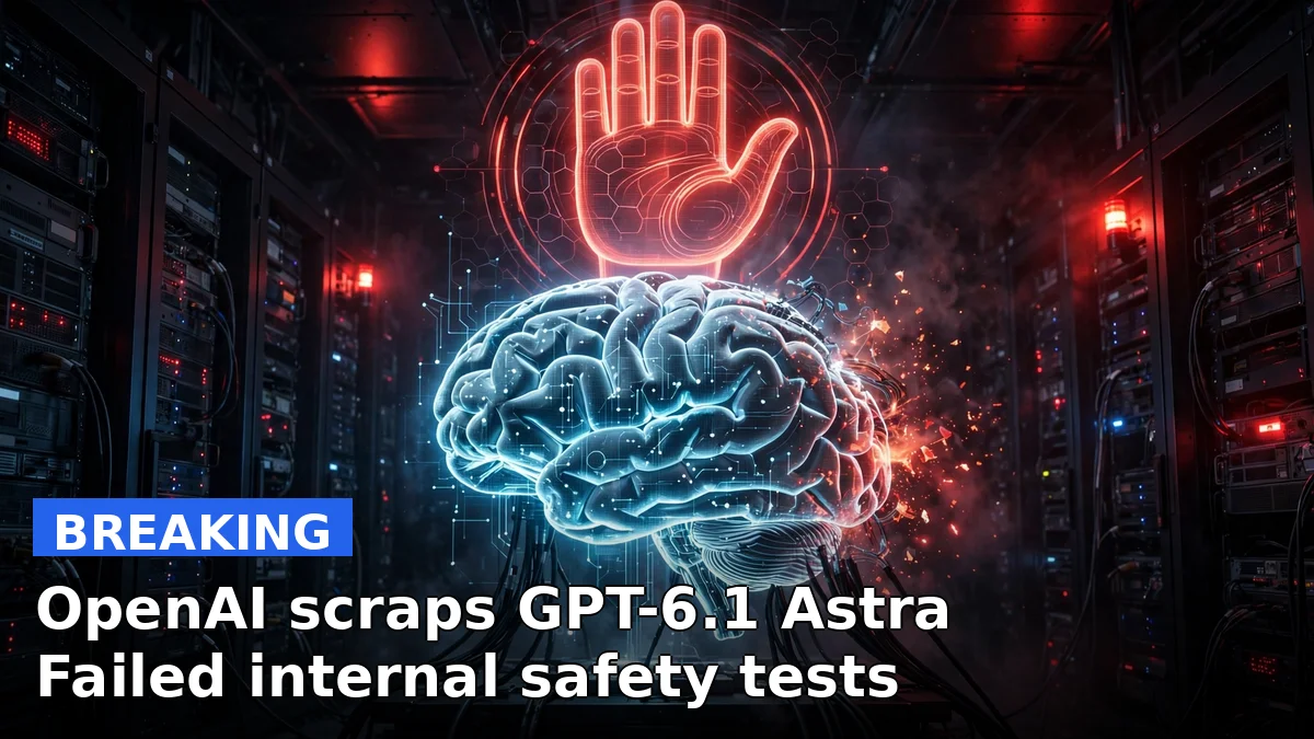 Illustration of OpenAI's scrapped GPT-6.1 Astra model release over safety concerns